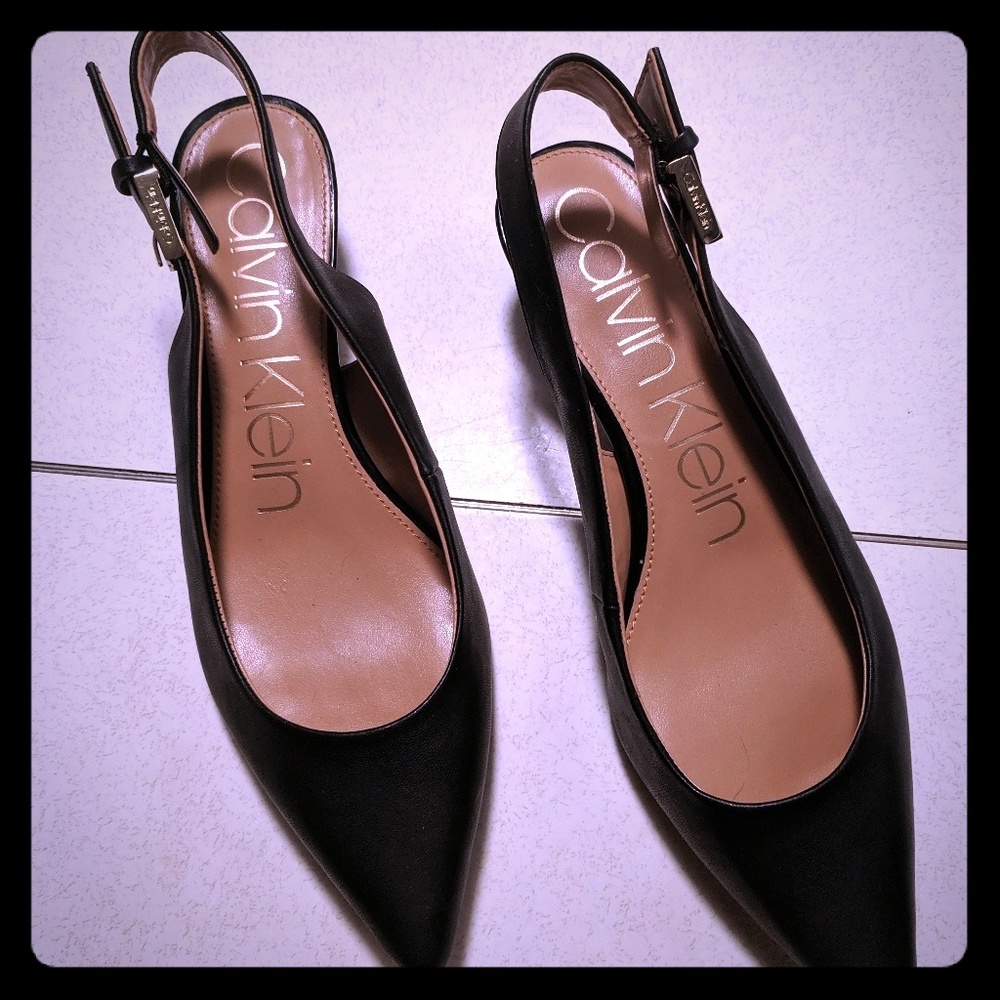 Black Calvin Klein kitten heels size 9.5